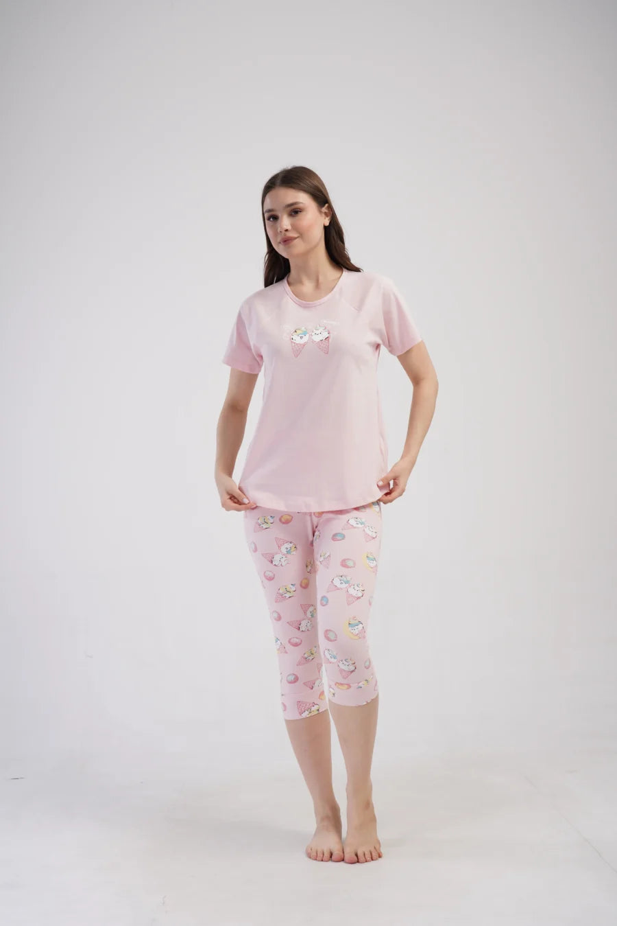 Piżama Damska Vienetta Ice Creams, Różowy, r. M-XXL