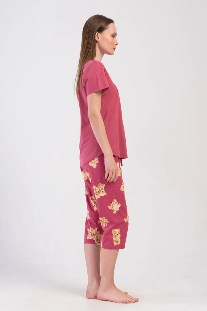 Piżama Damska Vienetta Nope Teddy, Różowy, r. M-XXL