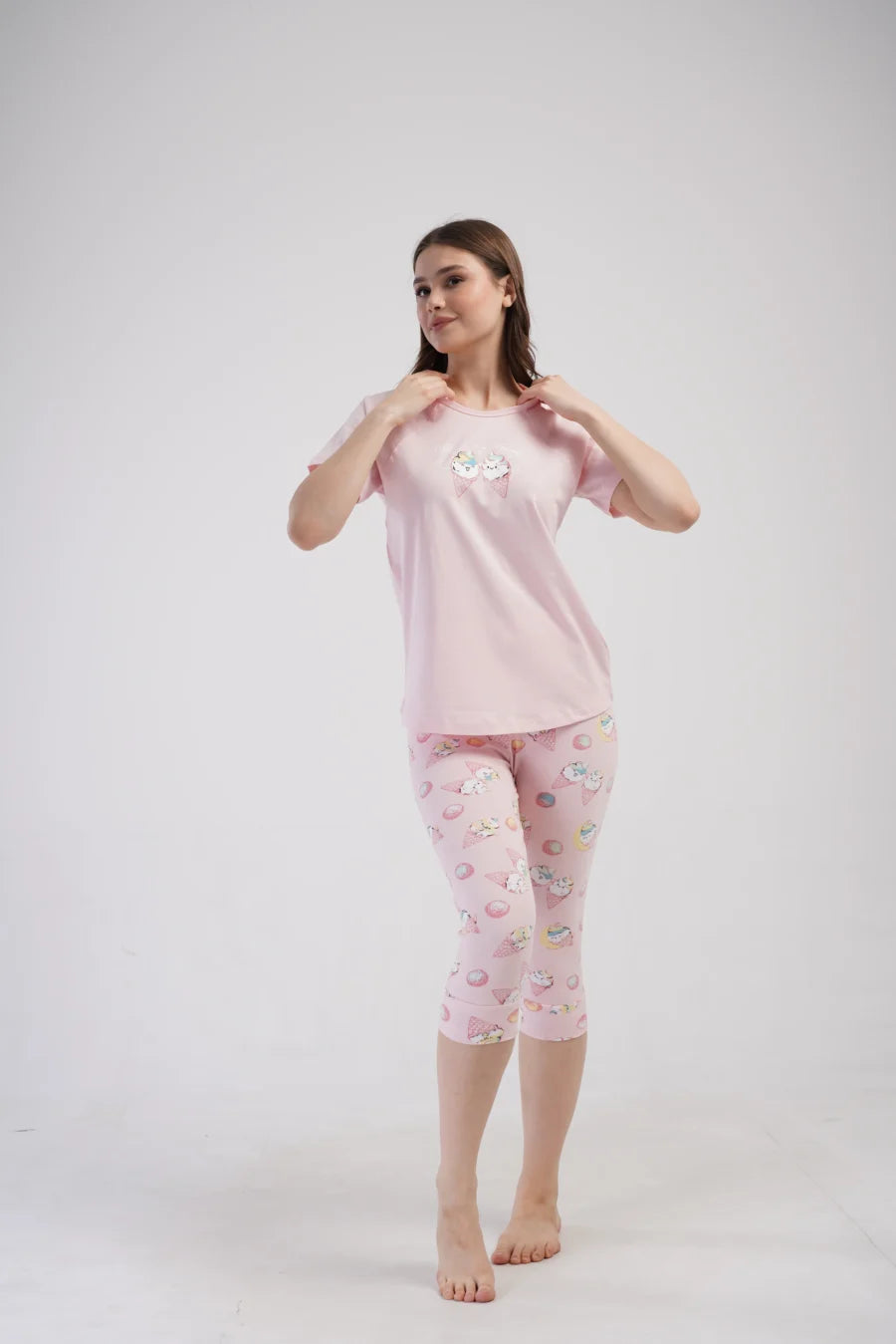 Piżama Damska Vienetta Ice Creams, Różowy, r. M-XXL