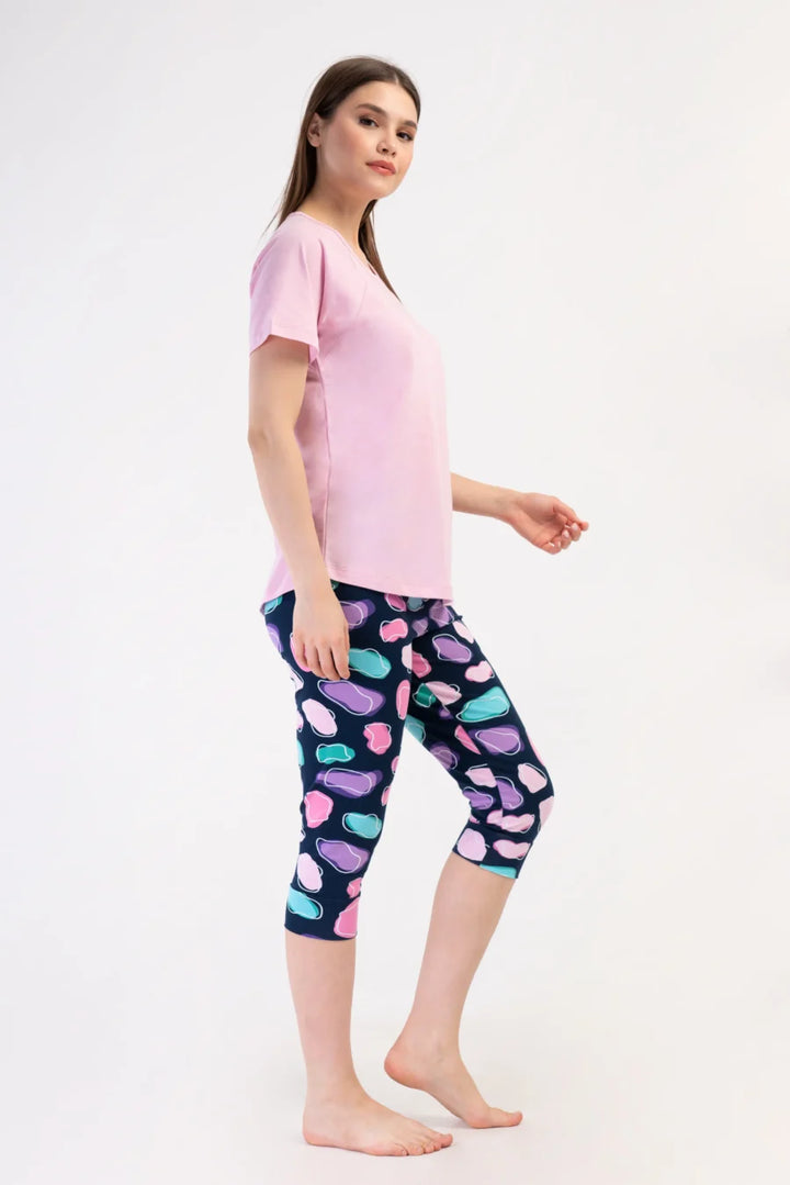 Piżama Damska Vienetta Giraffe, Różowy, r. S-XL