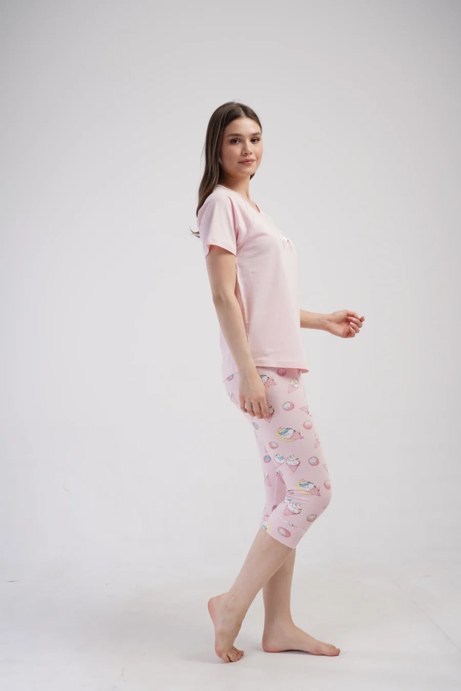 Piżama Damska Vienetta Ice Creams, Różowy, r. M-XXL