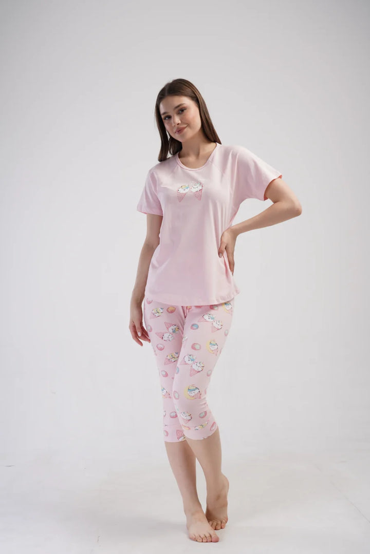 Piżama Damska Vienetta Ice Creams, Różowy, r. M-XXL