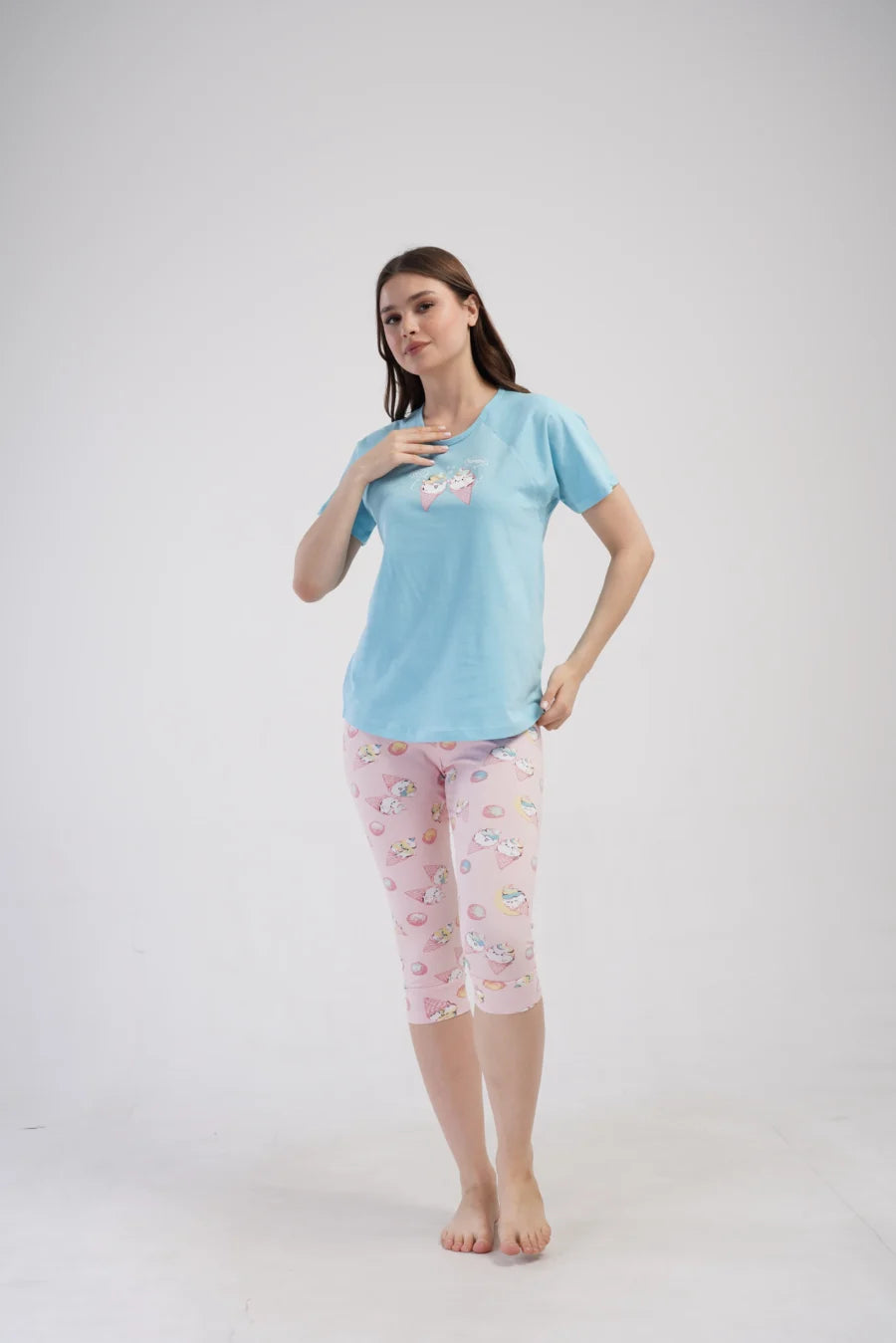 Piżama Damska Vienetta Ice Creams, Niebieski, r. M-XXL