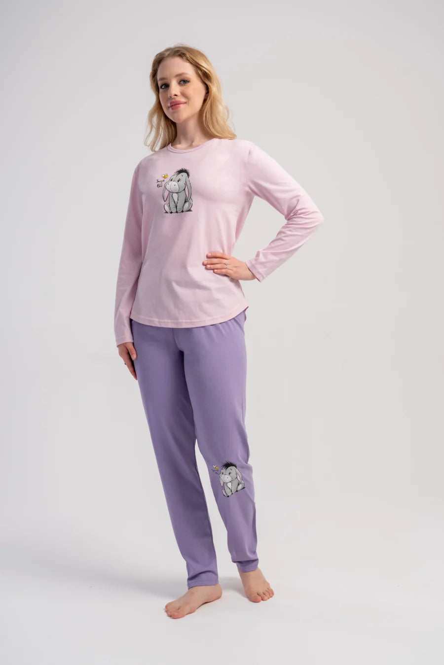 Piżama Damska Vienetta Donkey Dreams, Różowy, r. S-XL