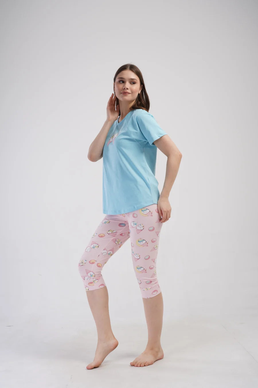 Piżama Damska Vienetta Ice Creams, Niebieski, r. M-XXL