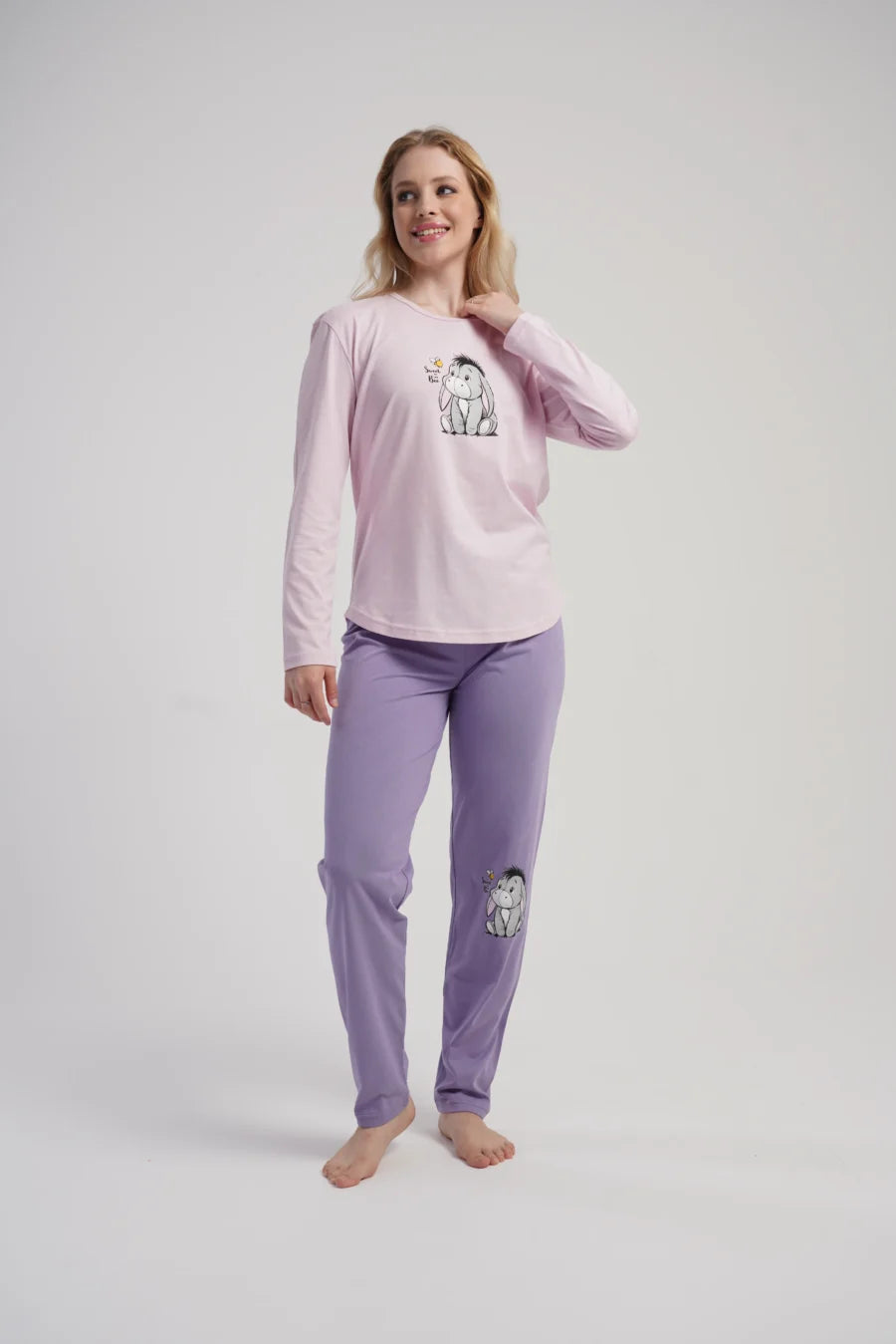 Piżama Damska Vienetta Donkey Dreams, Różowy, r. S-XL