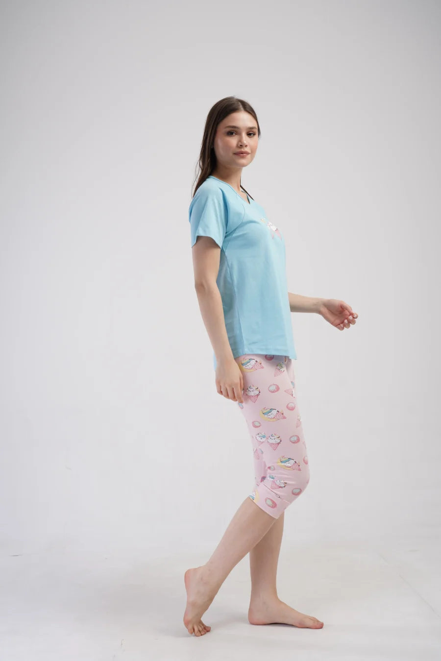 Piżama Damska Vienetta Ice Creams, Niebieski, r. M-XXL