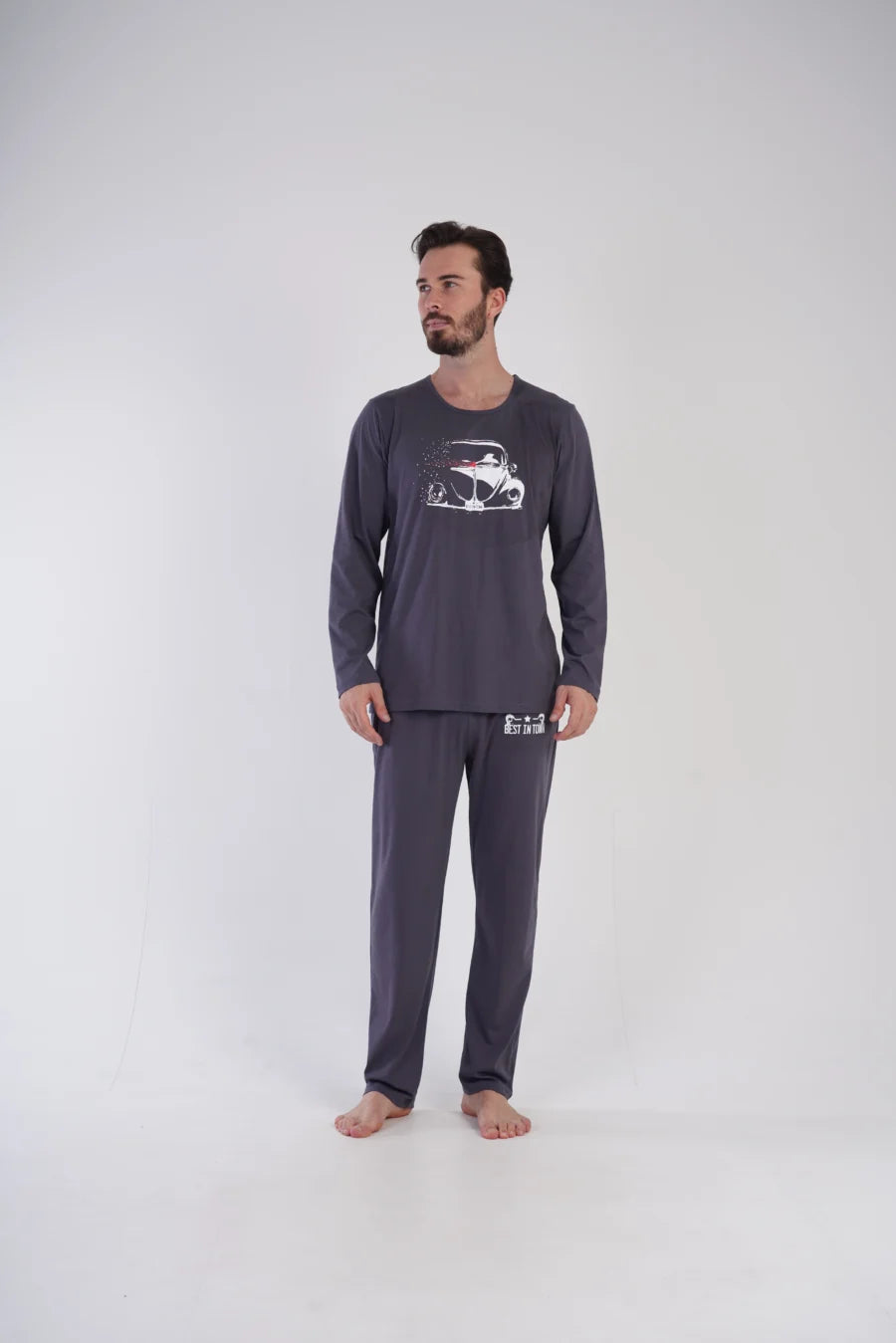Piżama Męska Vienetta Best in Town, Szary, r. L-XXL