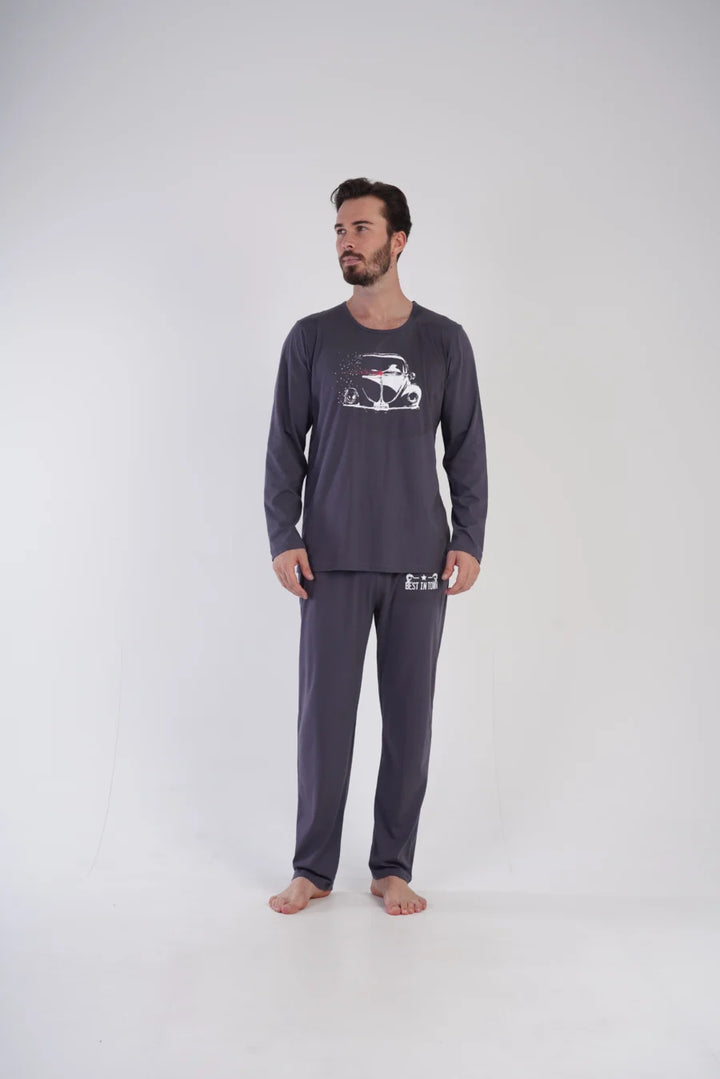 Piżama Męska Vienetta Best in Town, Szary, r. L-XXL