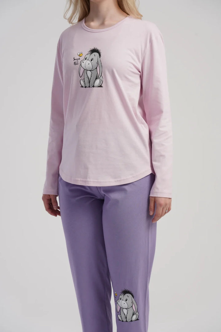 Piżama Damska Vienetta Donkey Dreams, Różowy, r. S-XL