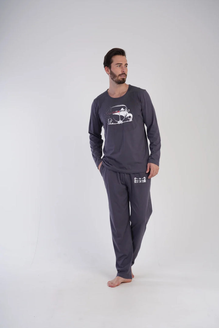 Piżama Męska Vienetta Best in Town, Szary, r. L-XXL