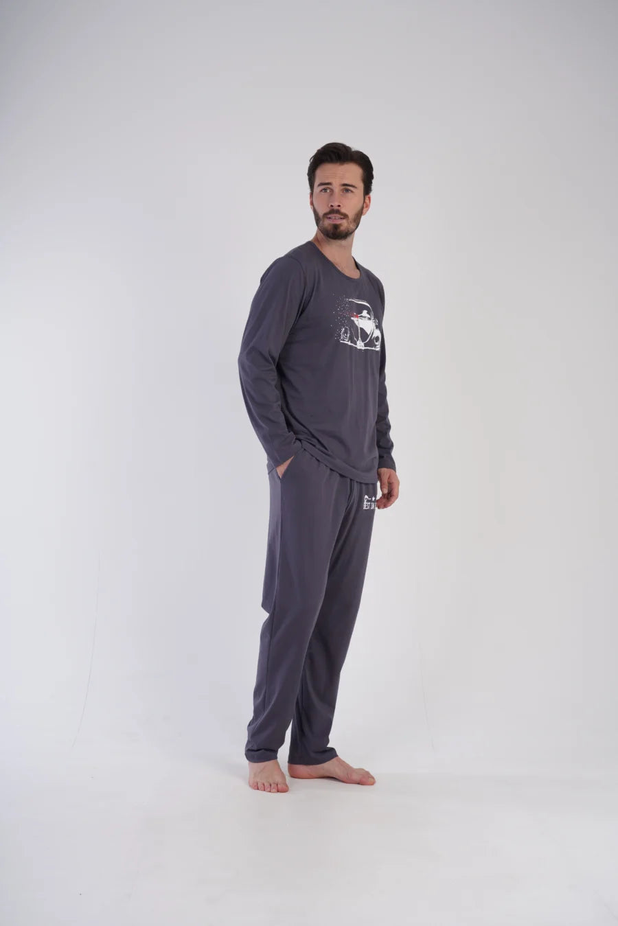 Piżama Męska Vienetta Best in Town, Szary, r. L-XXL