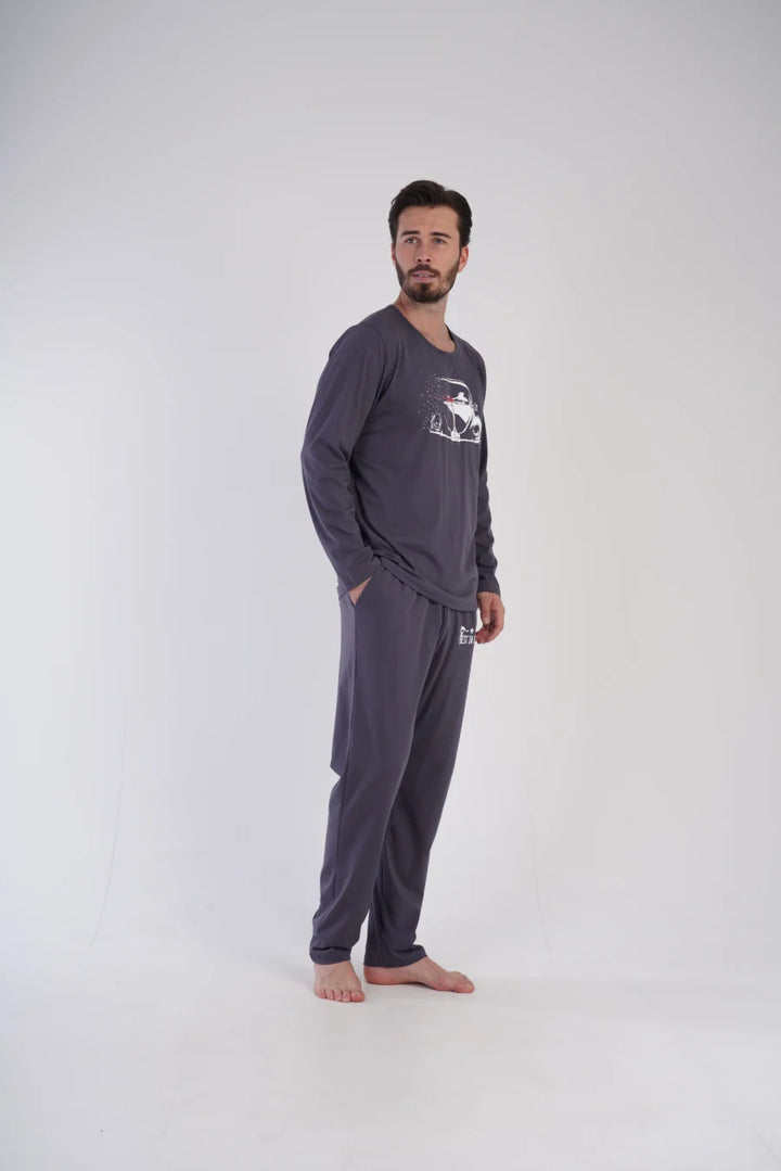Piżama Męska Vienetta Best in Town, Szary, r. L-XXL