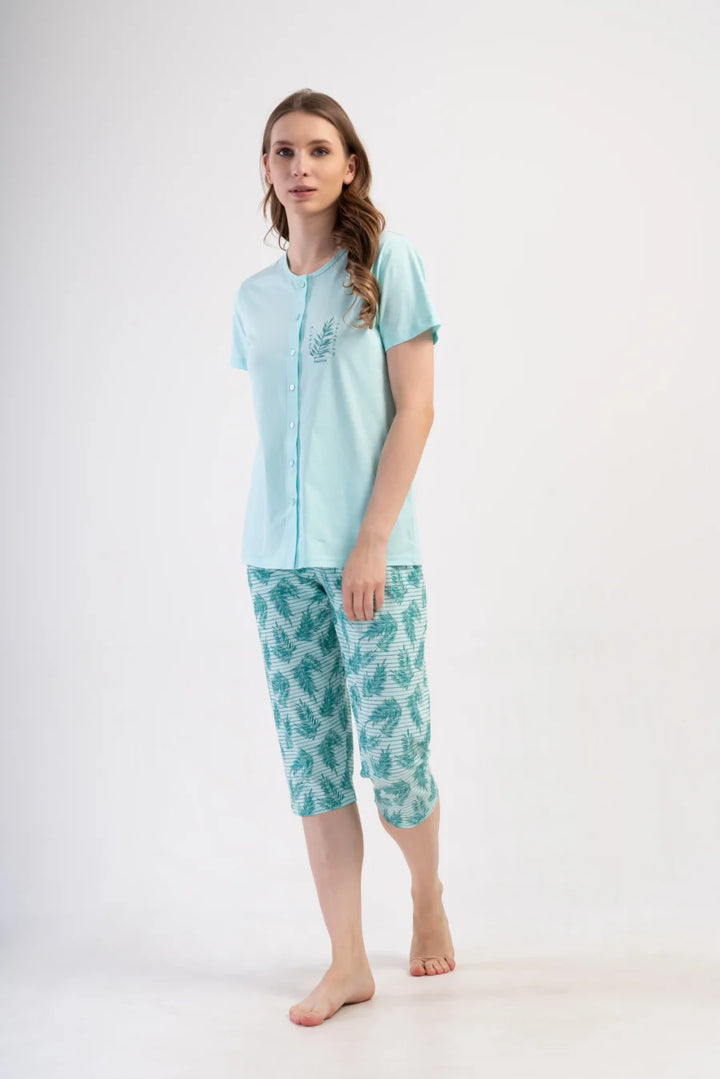 Piżama Damska Vienetta Positive, Niebieski, r. 1XL-4XL