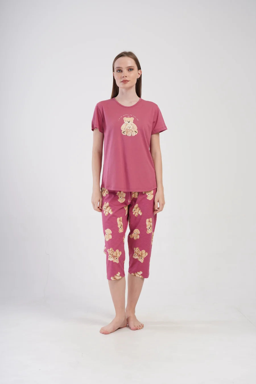 Piżama Damska Vienetta Happy to See You, Różowy, r. S-XL