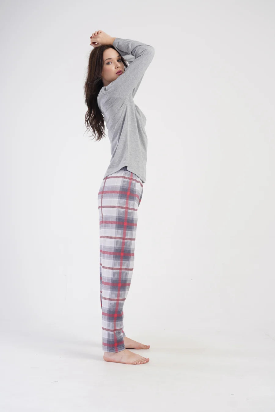 Piżama Damska Vienetta Roses, Szary, r. 1XL-4XL