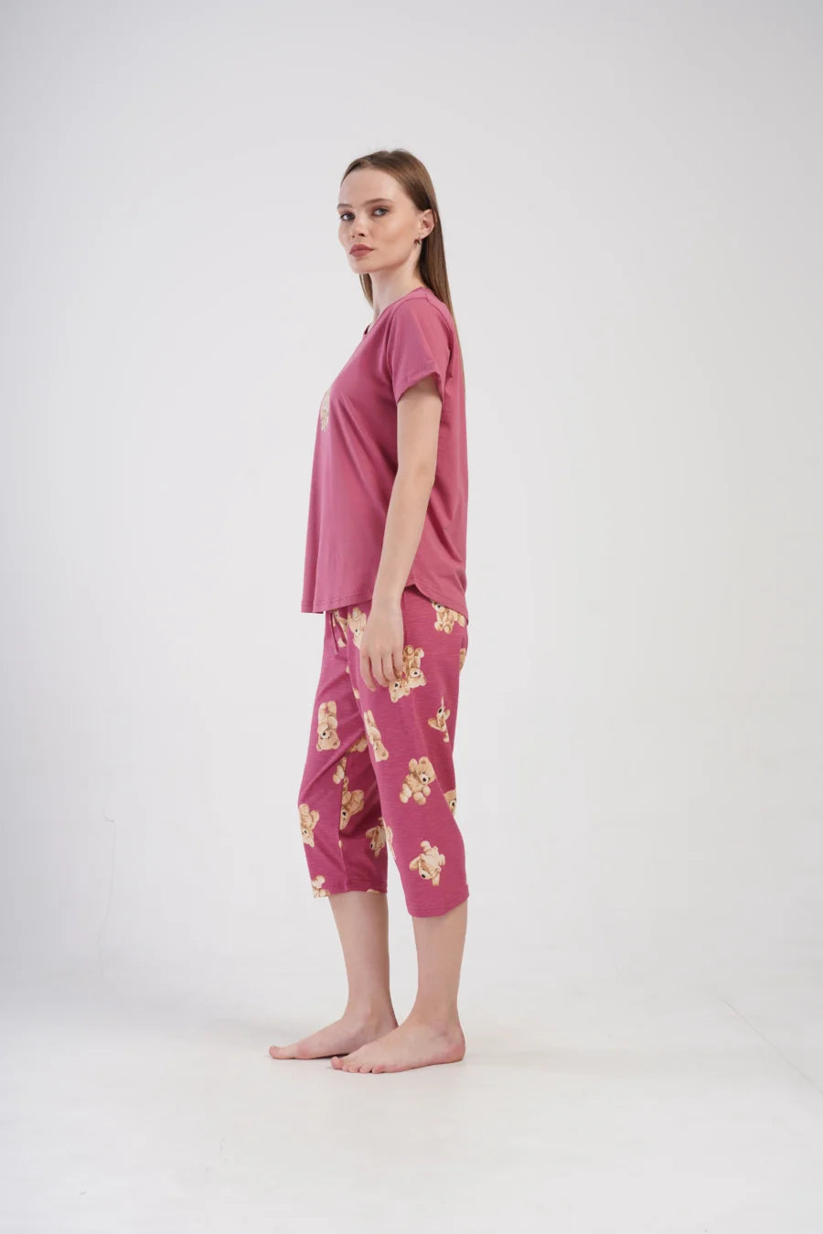 Piżama Damska Vienetta Happy to See You, Różowy, r. S-XL