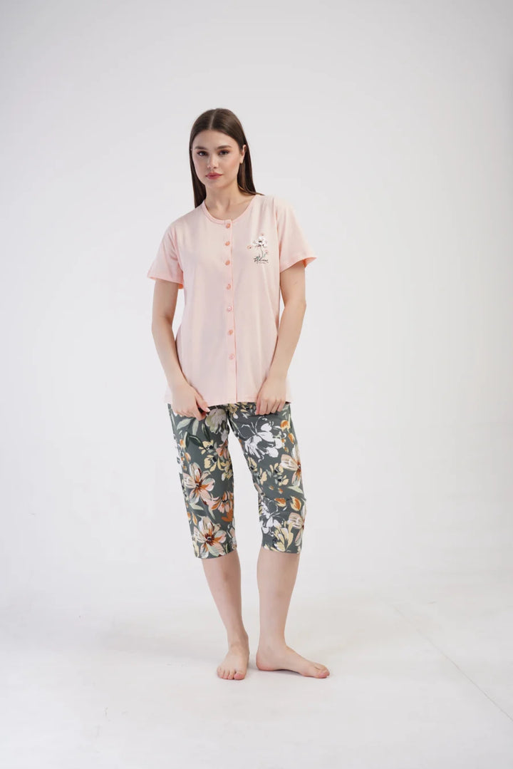 Piżama Damska Vienetta Believe, Brzoskwiniowy, r. 1XL-4XL