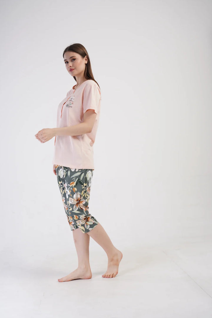 Piżama Damska Vienetta Believe, Brzoskwiniowy, r. 1XL-4XL