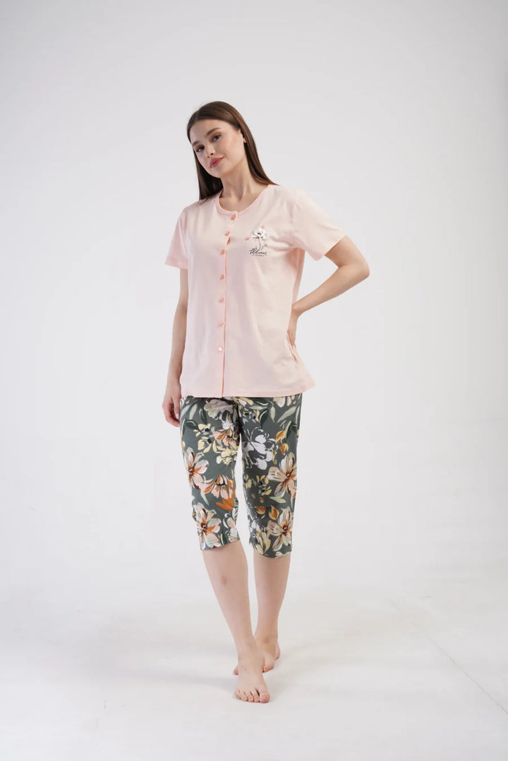 Piżama Damska Vienetta Believe, Brzoskwiniowy, r. 1XL-4XL