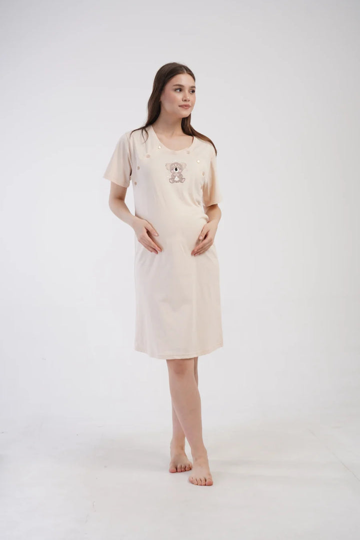 Koszula do Karmienia Vienetta Teddy, Beżowy, r. S-XL