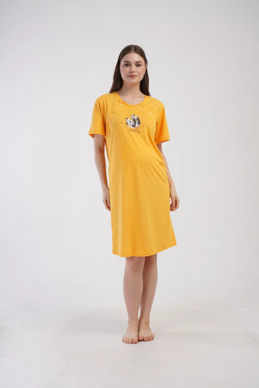 Koszula do Karmienia Vienetta Hello Baby, Żółty, r. S-XXL