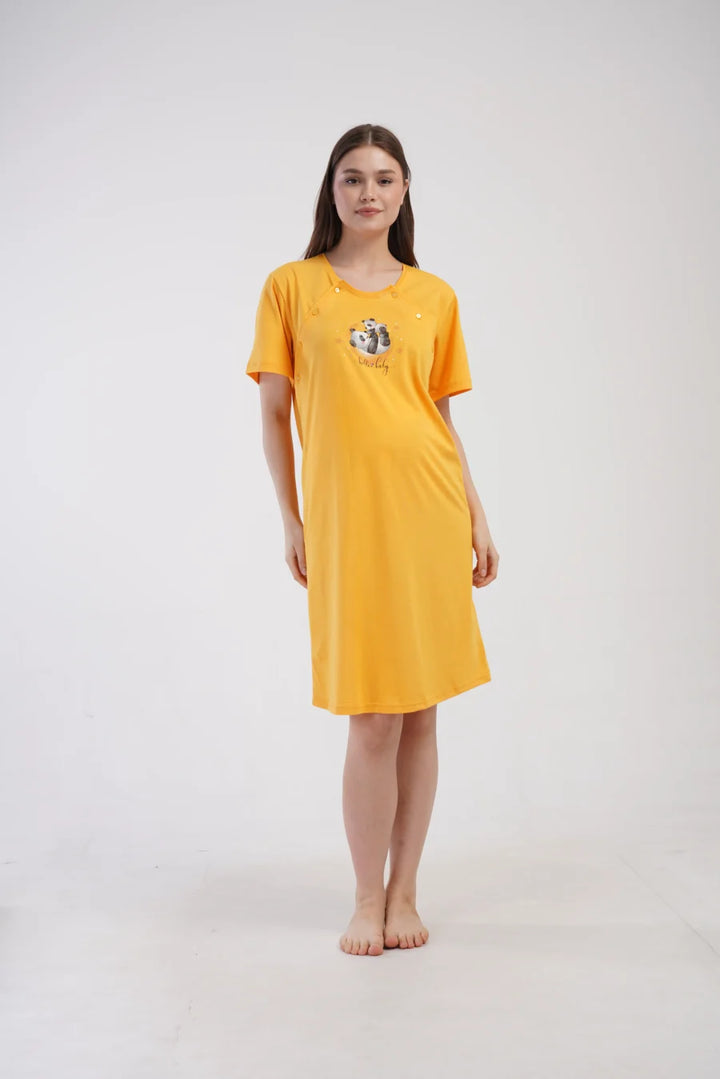 Koszula do Karmienia Vienetta Hello Baby, Żółty, r. S-XXL