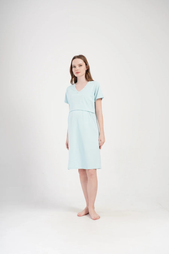 Koszula do Karmienia Vienetta Soft Bloom, Błękitny, r. S-XXL