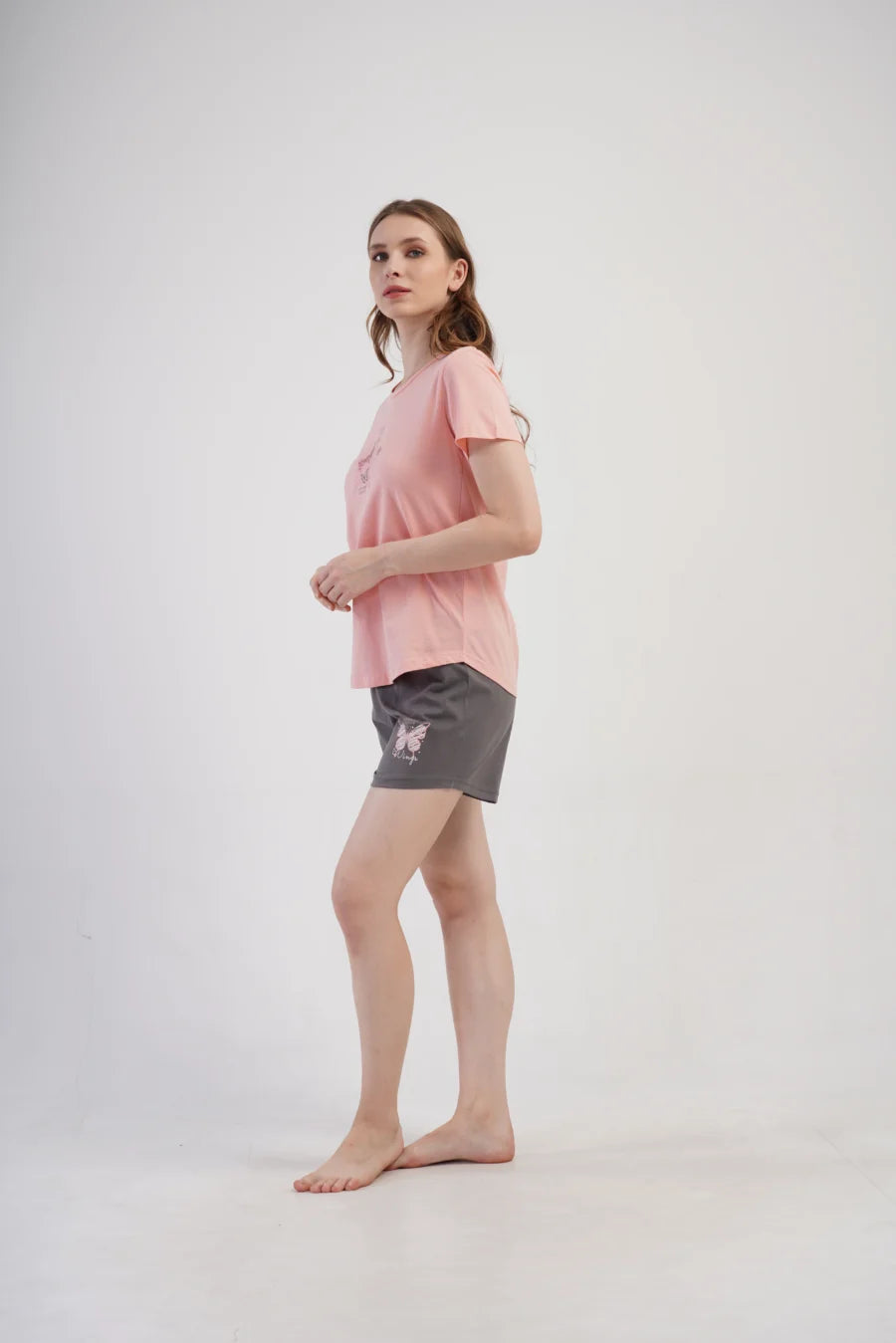 Piżama Damska Vienetta Butterflies, Różowy, S -XL