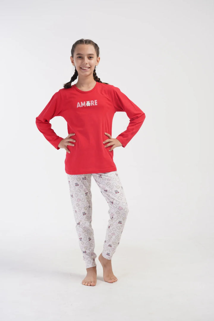 Piżama dziewczęca Vienetta Sweet Amore, Czerwony, r. 134 - 164