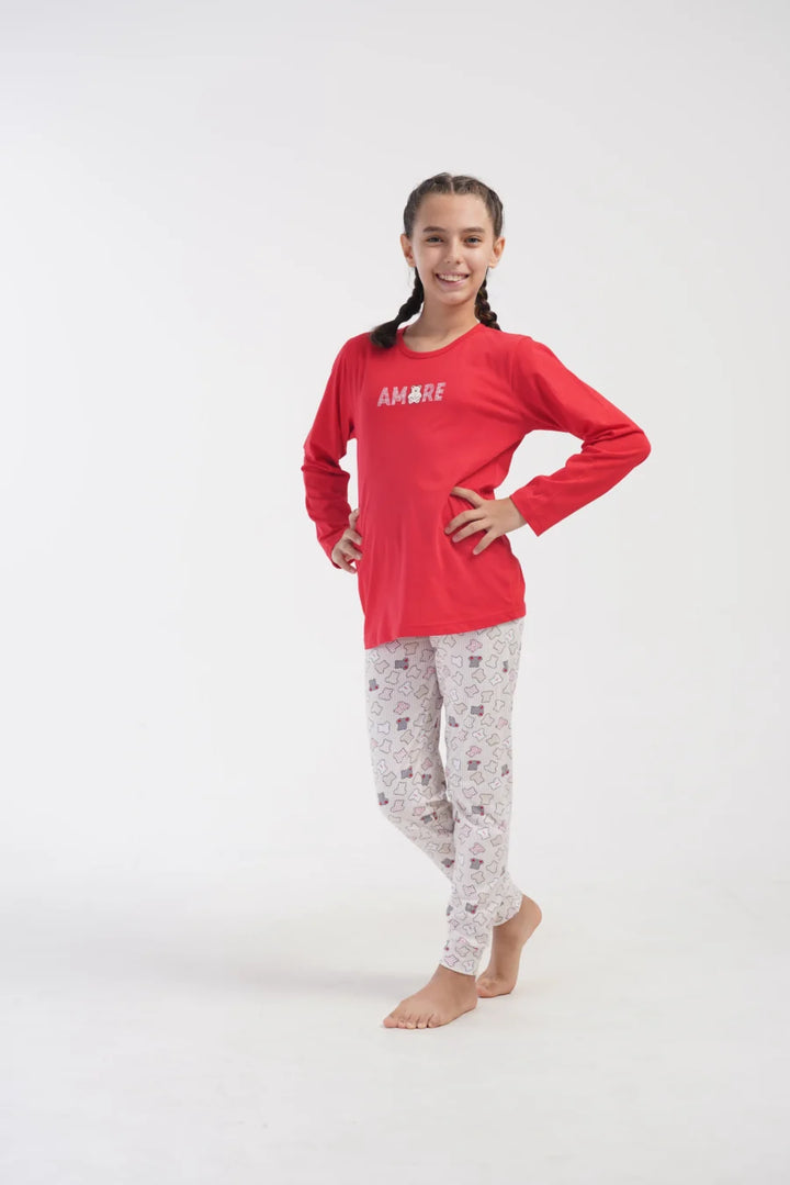 Piżama dziewczęca Vienetta Sweet Amore, Czerwony, r. 134 - 164