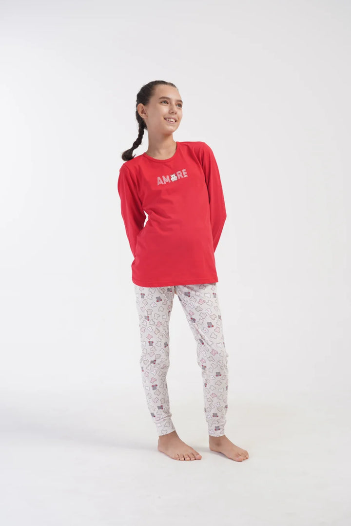 Piżama dziewczęca Vienetta Sweet Amore, Czerwony, r. 134 - 164