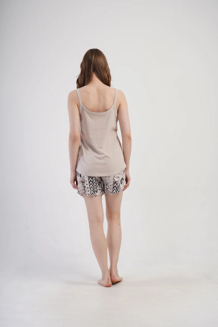 Piżama Damska Vienetta Enjoy Every moment, Beżowy, 1XL-4XL