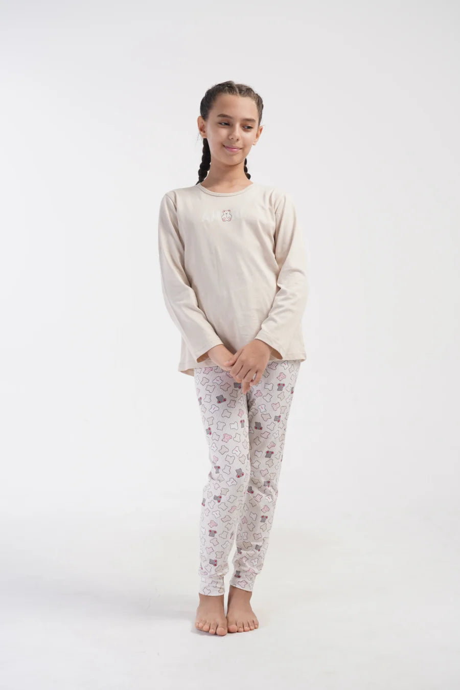 Piżama dziewczęca Vienetta Sweet Amore, Beżowy, r. 134 - 164