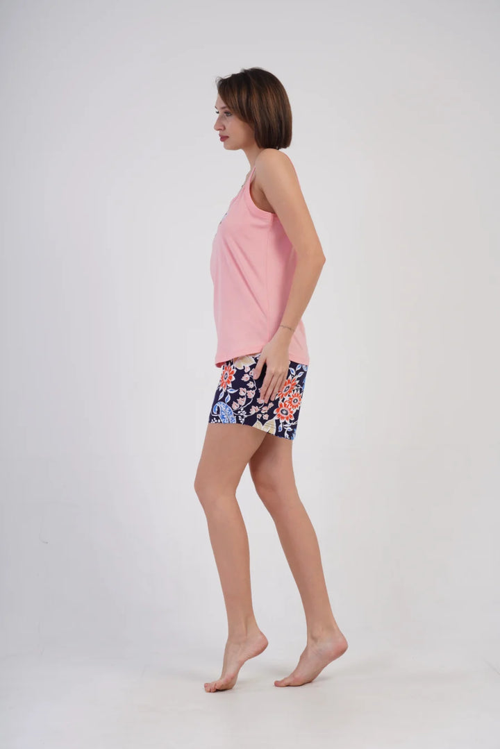 Piżama Damska Vienetta Amour, Różowy, 1XL-4XL