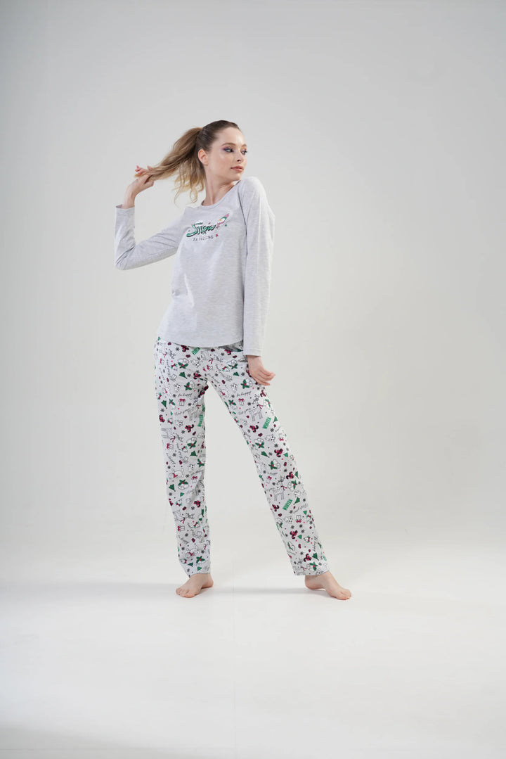 Piżama Damska Vienetta Snow is Falling, Szary, r. S-XL