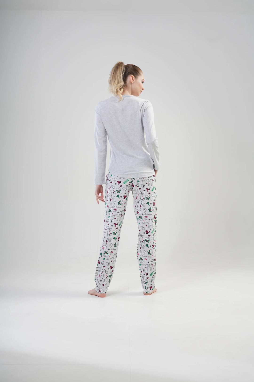 Piżama Damska Vienetta Snow is Falling, Szary, r. S-XL