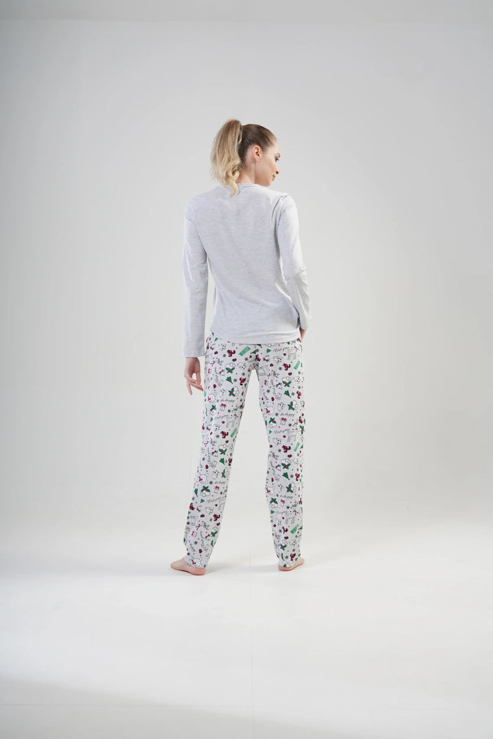 Piżama Damska Vienetta Snow is Falling, Szary, r. S-XL