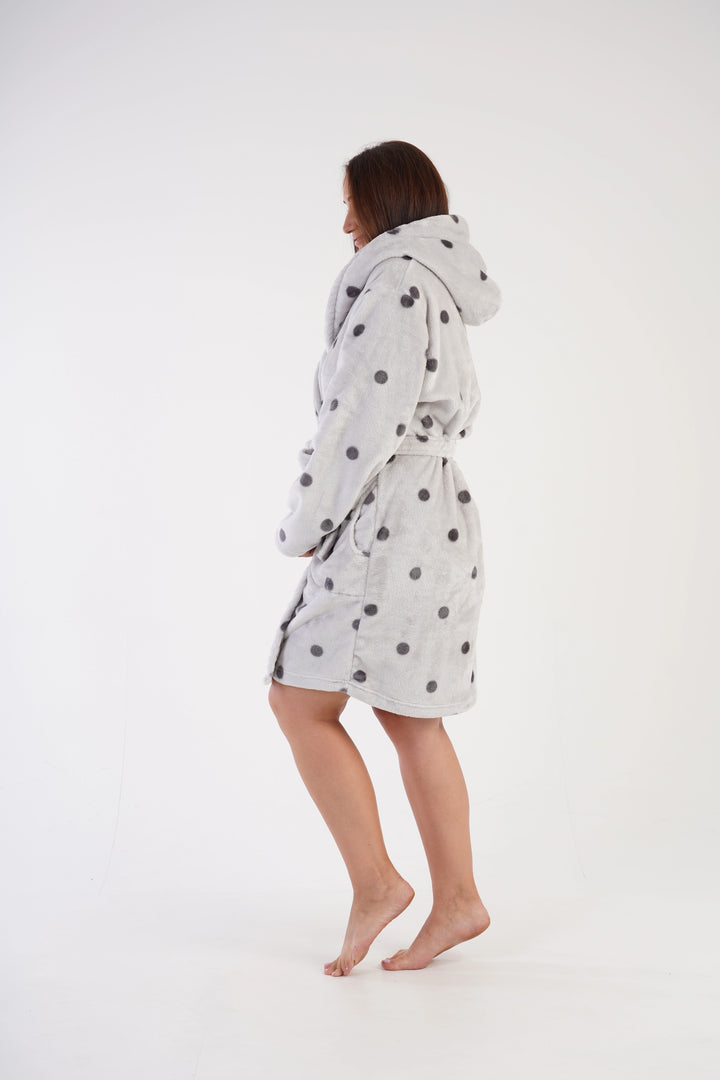 Szlafrok damski Vienetta Plush Paradise, szary, r. 1XL-4XL