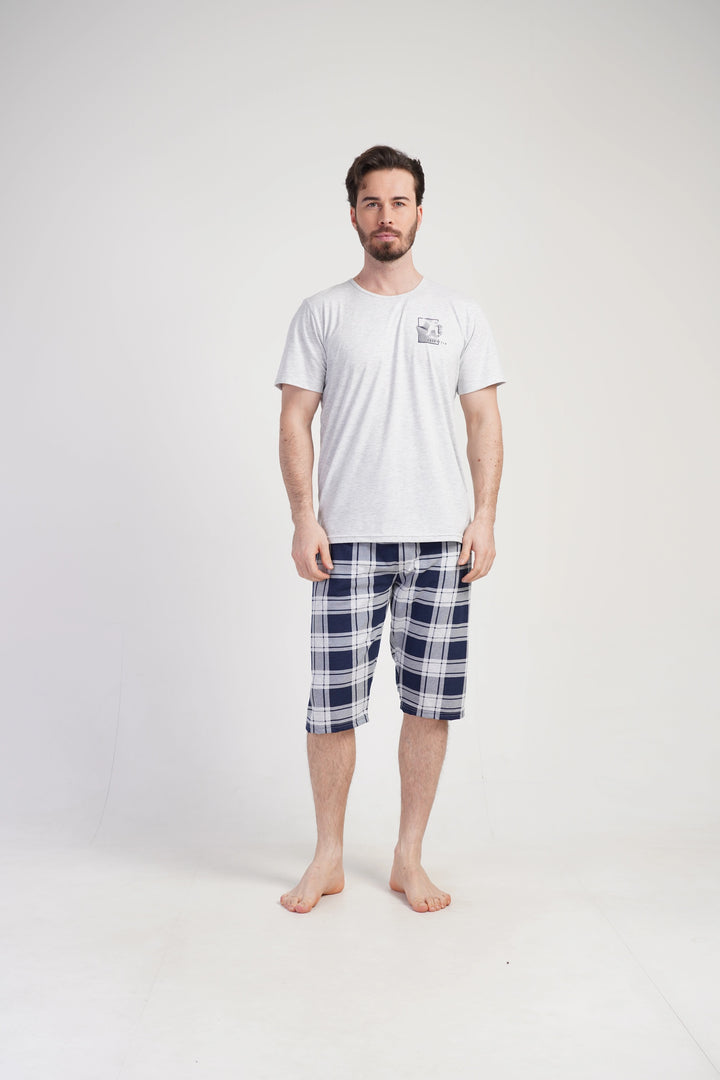 Piżama Męska Vienetta Cool Skater, Szary, r. M-XL