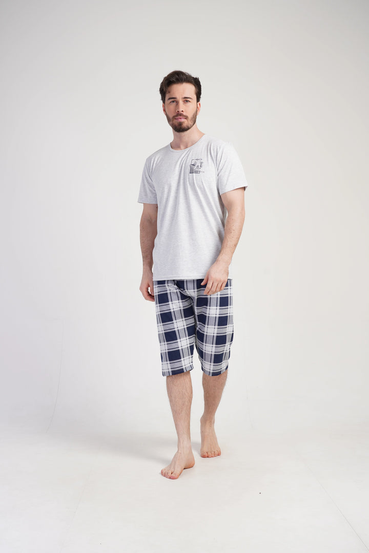 Piżama Męska Vienetta Cool Skater, Szary, r. M-XL