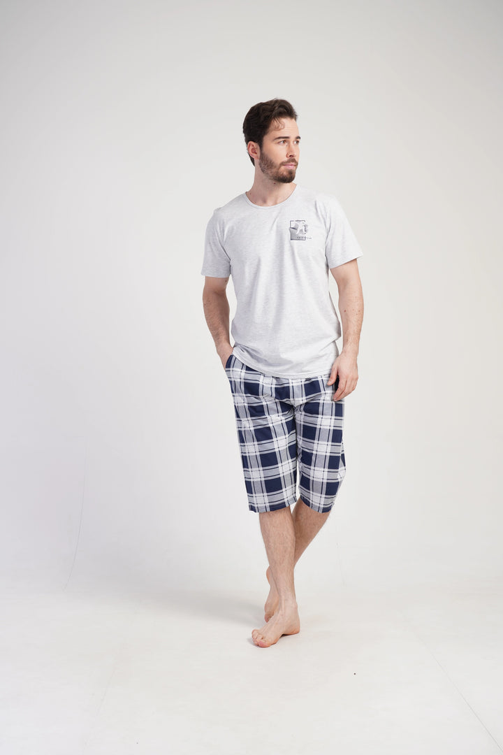 Piżama Męska Vienetta Cool Skater, Szary, r. M-XL