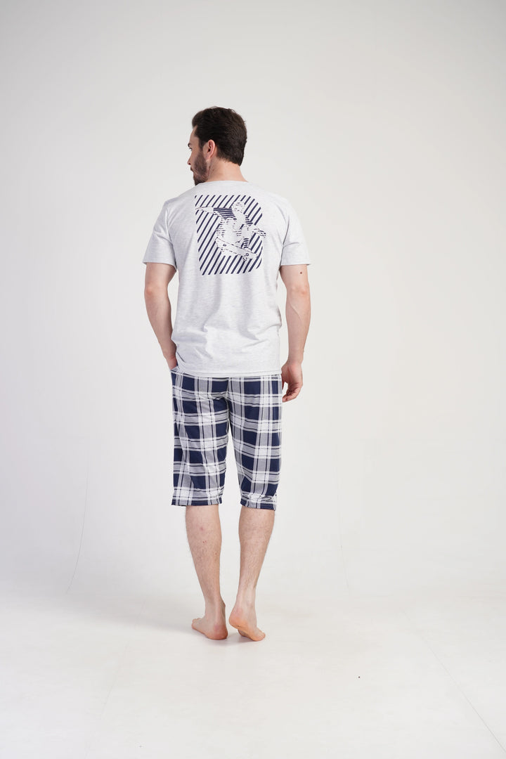 Piżama Męska Vienetta Cool Skater, Szary, r. M-XL