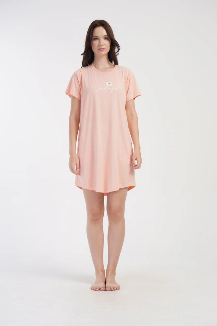 Koszula Nocna Damska Vienetta, Wonderful, Brzoskwiniowy, r. 1XL - 4XL