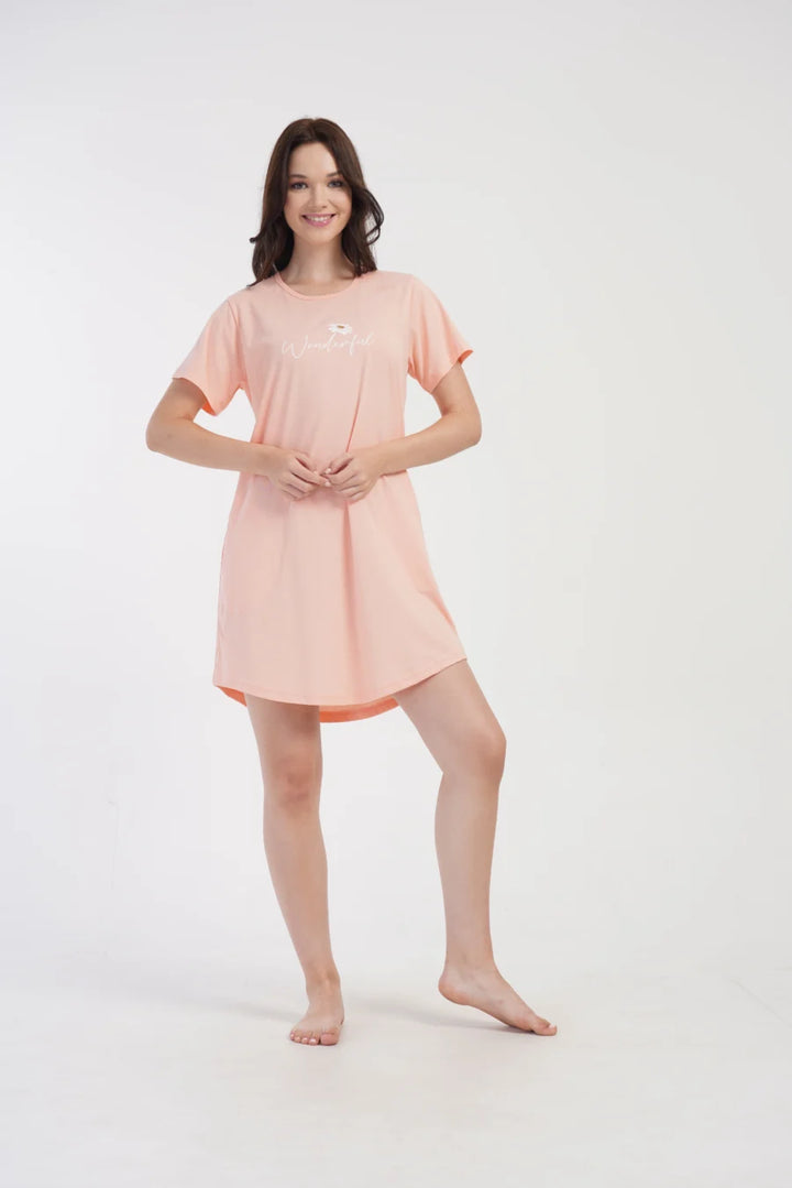 Koszula Nocna Damska Vienetta, Wonderful, Brzoskwiniowy, r. 1XL - 4XL