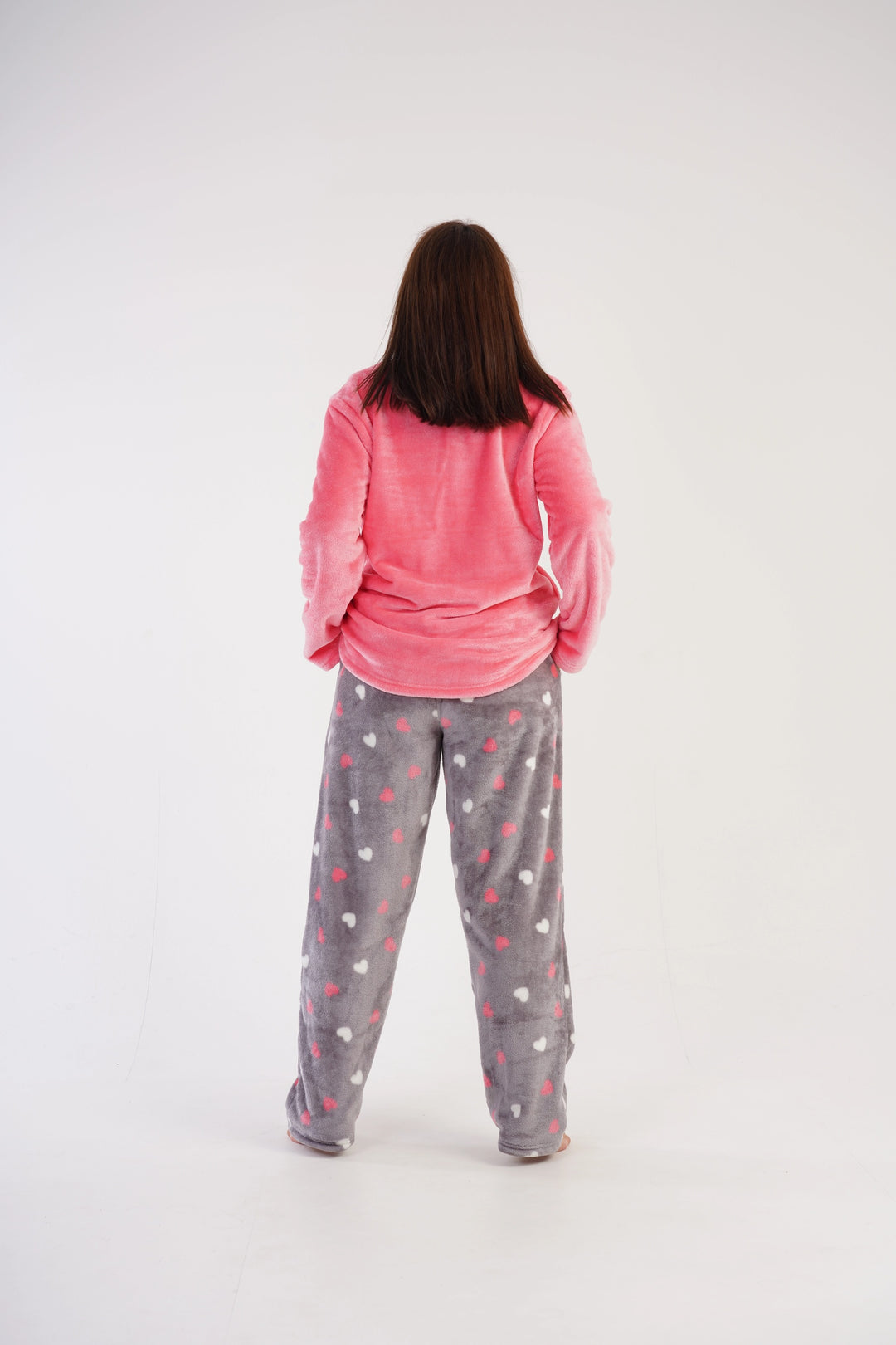 Piżama Damska Softowa Vienetta Plushy Pinki, różowo-szara, r. 1XL-4XL