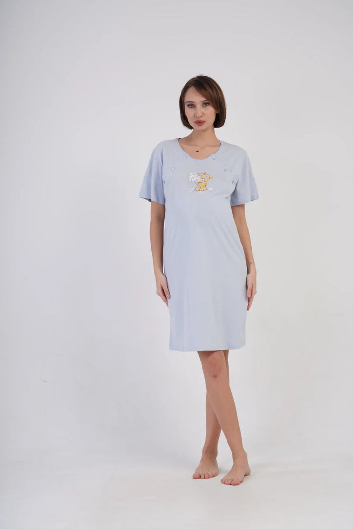 Koszula do Karmienia Vienetta Teddy, Błękitny, r. M-XXL