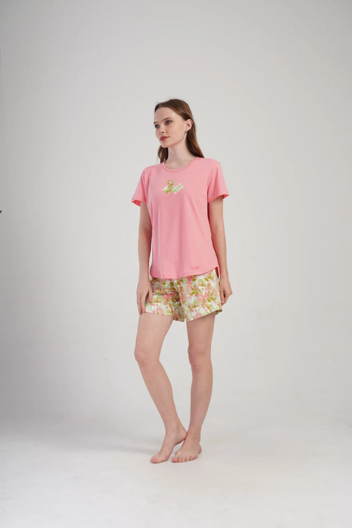 Piżama Damska Vienetta Love Wins, Różowy, S -XL