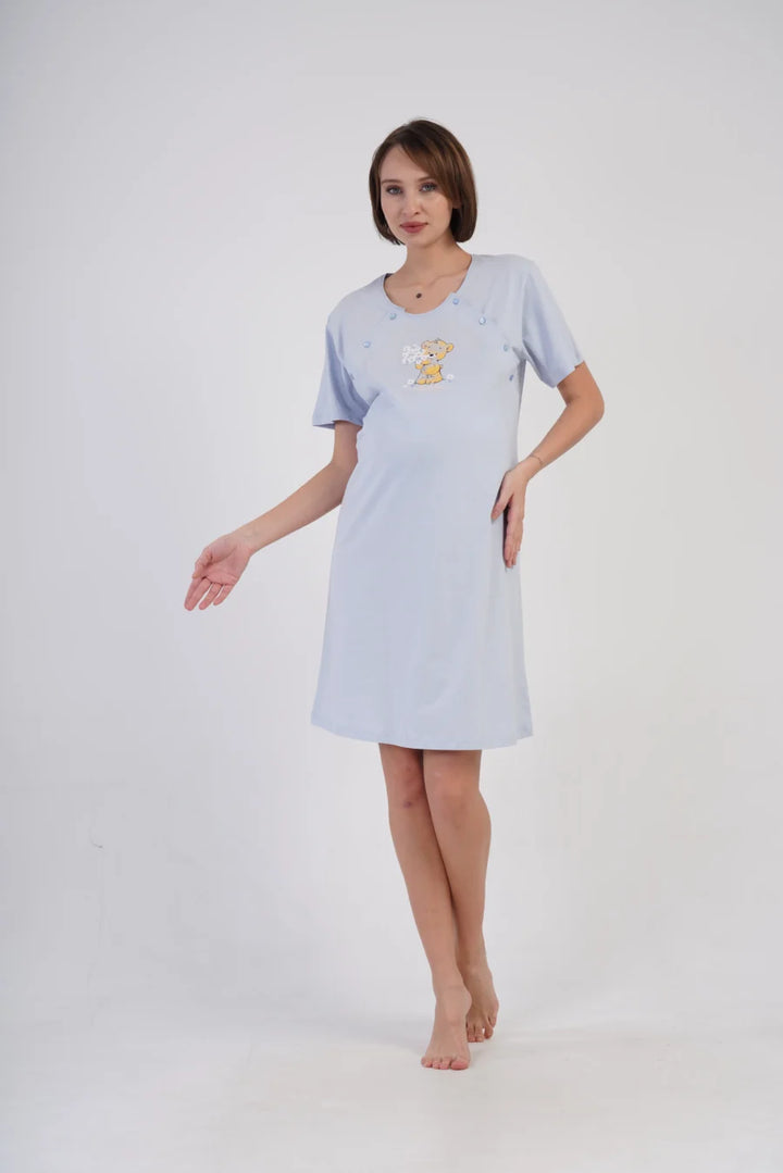 Koszula do Karmienia Vienetta Teddy, Błękitny, r. M-XXL