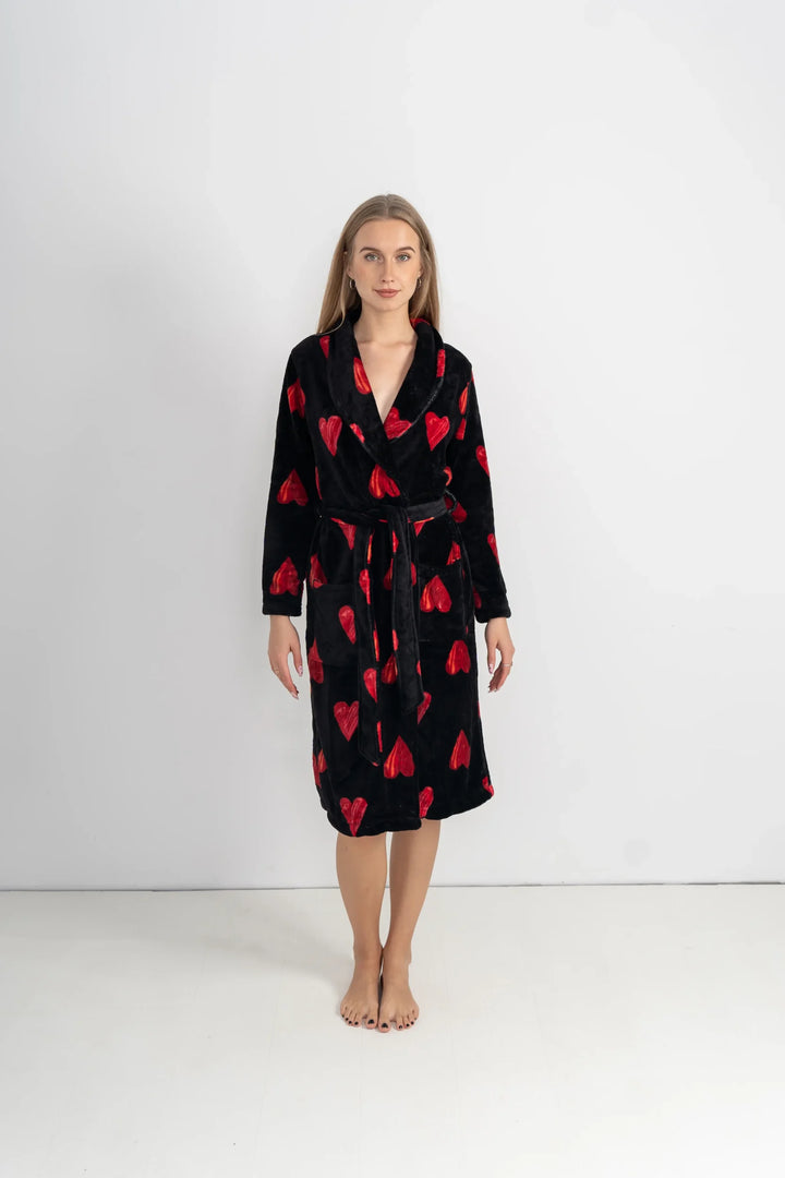 Szlafrok damski SnugVibe, Czarny, S-XL